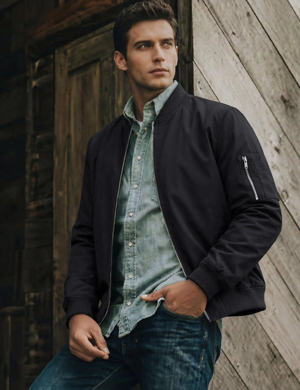 TACVASEN Men's Lightweight Windbreaker Bike Jacket Spring Autumn Casual Zip Up Coat With Pockets Fashion Streetwear Outerwear