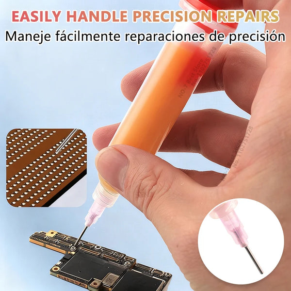 ហ្វ្លុយស៊ីល័រ RMA-223 Rosin 10cc មានជាតិស្អិតខ្ពស់ ផ្សែងទាប គ្មានសំណល់ សម្រាប់ឧបករណ៍ជួសជុលទូរស័ព្ទ និងបន្ទះឈីបកុំព្យូទ័រ PCB BGA PGA