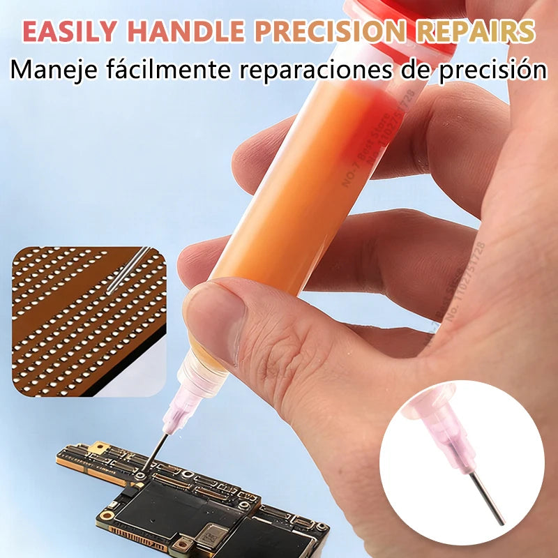 ហ្វ្លុយស៊ីល័រ RMA-223 Rosin 10cc មានជាតិស្អិតខ្ពស់ ផ្សែងទាប គ្មានសំណល់ សម្រាប់ឧបករណ៍ជួសជុលទូរស័ព្ទ និងបន្ទះឈីបកុំព្យូទ័រ PCB BGA PGA
