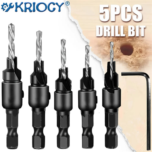4/5pcs Countersink Drill Bit Carpentry Drill Set Drilling Pilot Holes Screw Sizes #5 #6 #8 #10 #12 Drilling Woodworking Tools