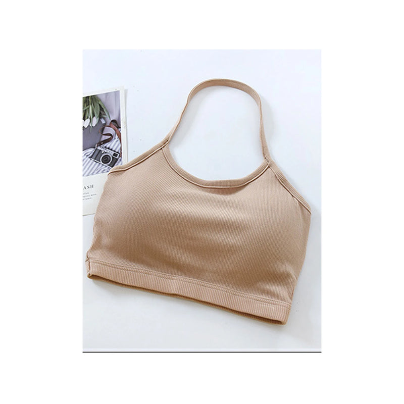 New Chest Pad Beautiful Back Underwear Solid Color Women's Inner Sling Vest One Piece Sleepwear Pajamas Modal Bottom Top