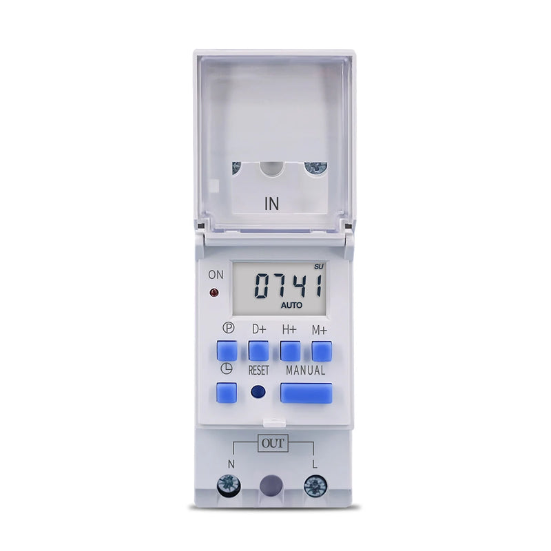 TOMZN New Type Din Rail Single Phase Weekly Ogrammable Digital TIME SWITCH Relay Timer Control AC 220V 230V 12V 24V 48V 16A