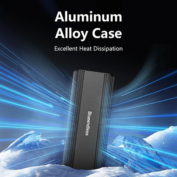ស្រោម Blueendless M.2 NVME SATA ពីរពិធីការ NVME/NGFF SATA SSD 10Gbps ប្រភេទ C SATA NVME M.2 2230 2242 2260 2280 SSD Enclo
