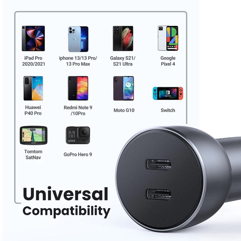 Ugreen 36W Quick Charge 4.0 3.0 QC USB Car Charger for Xiaomi QC4.0 QC3.0 Type C PD Car Charging for iPhone 17 16 15 PD Charger
