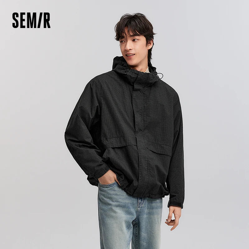 Semir Retro Jacket Men 2026 Spring Denim Light Vintage Loose Hooded Casual Comfortable Fashion Stylish Top