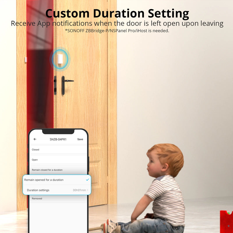 SONOFF SNZB-04PR1 Zigbee3.0 Door Window Sensor Tamper Alert Local Smart Scene Control Work with Alexa Google Home via Zigbee Hub