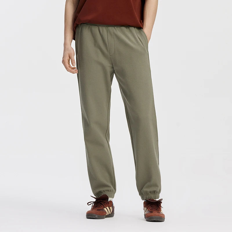 Semir Men Pants Solid Tapered Loose Textured Plaid Jogger Knit Sport Style Casual Autumn Trousers Daily Wear 2026