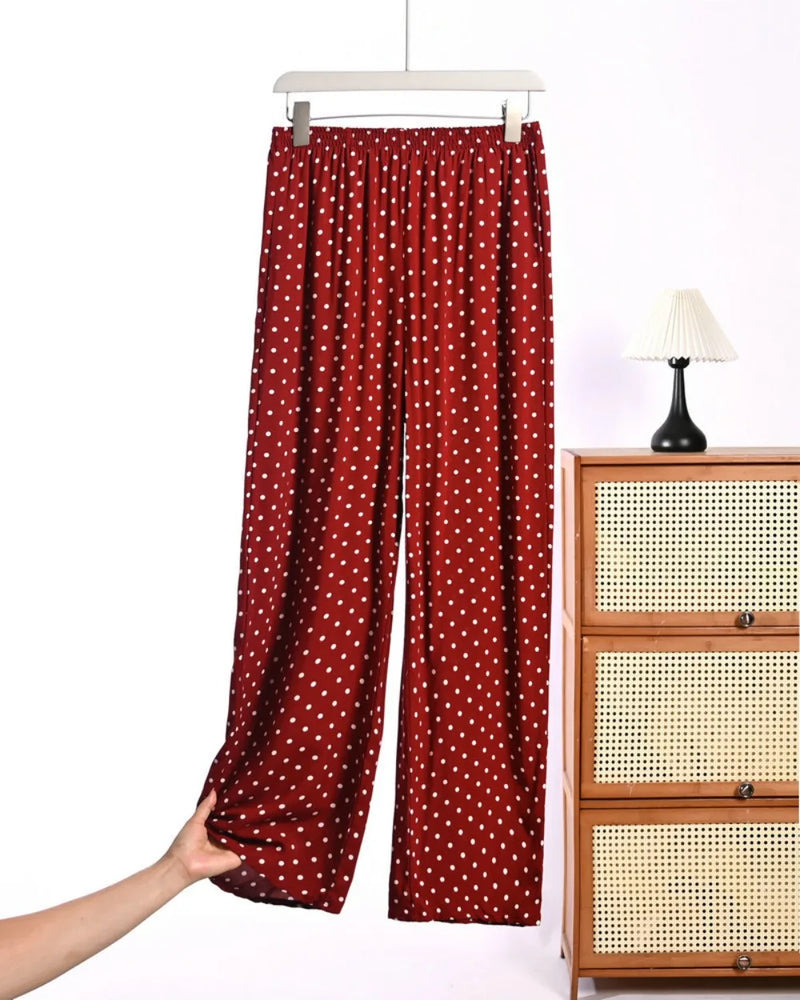 Floral Pajamas Pants Woman Nightwear Spring Summer Loose Sleeping Bottoms Lounge Home Wear Elastic Waist Sleepwear Trousers