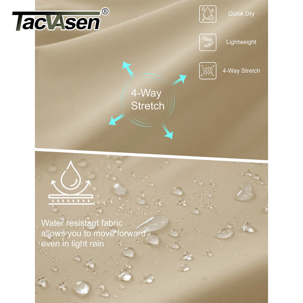 TACVASEN Men's Golf Shorts with 6 Pockets 11 inch Inseam Quick Dry Stretch Casual Work Dress Hiking Shorts for Men Waterproof