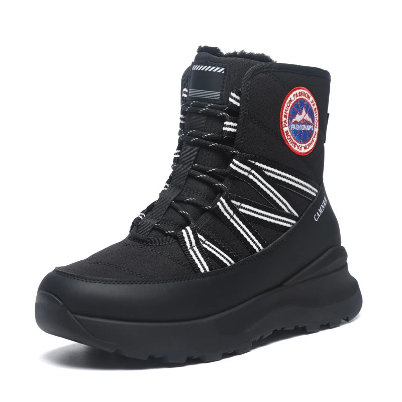 Men women's high-top cold-proof plus velvet warm snow boots winter light anti-slip casual cotton boots couples fashion walking
