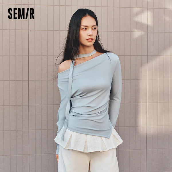 អាវយឺត Semir សម្រាប់នារី ដៃវែង កខ្លី រាងមូល រឹងមាំ ឆើតឆាយ ធម្មតា ស្លៀកប្រចាំថ្ងៃ 2026