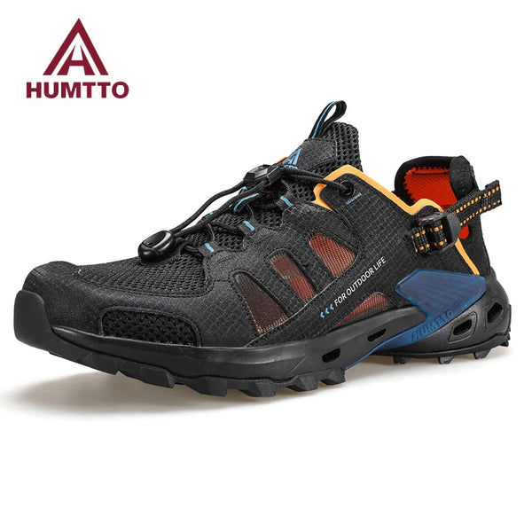 HUMTTO Summer Sneakers Men Breathable Trekking Shoes for Men's Luxury Designer Anti-slip Sports Outdoor Water Hiking Sneaker Man