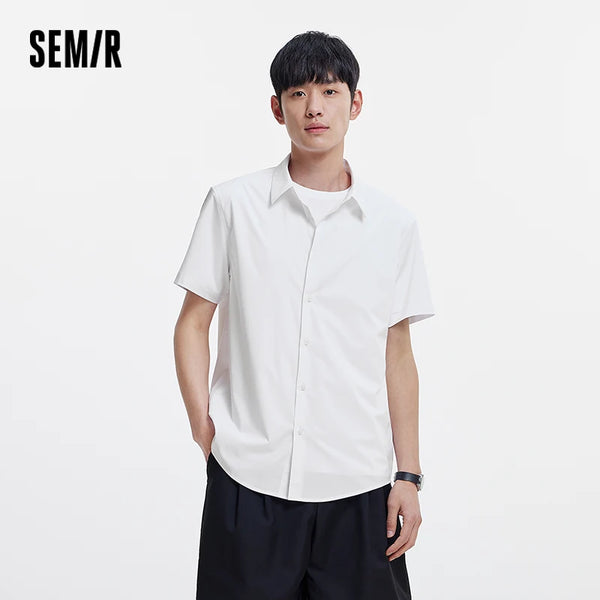 Semir Basic Short Sleeve Shirt Men Cooling Business Casual 2025 Summer New Solid Color Office Wear Suitable