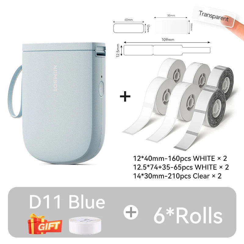 NIIMBOT D11 New Version Label Printer Mini Portable 300DPI Bluetooth Wireless Label Maker Name Tag Kitchen Sticker PrintingMaker