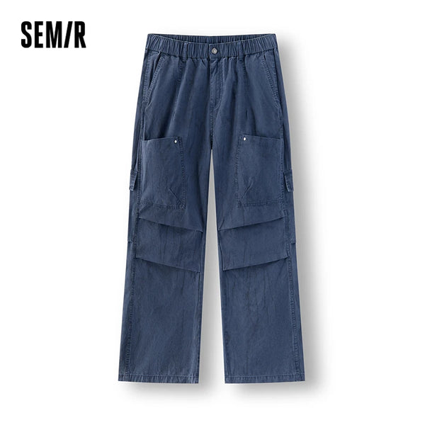 ខោបុរស Semir ប្រើប្រាស់បានយូរ ប៉ារ៉ាក់ឆ័ត្រយោង ពណ៌ប្រផេះ Twill ហោប៉ៅច្រើន 2026 រដូវស្លឹកឈើជ្រុះ រចនាប័ទ្មខោវែងសម្រាប់ធ្វើការ ស្លៀកប្រចាំថ្ងៃ