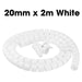 ZoeRax 2m 15/20/25mm Flexible Spiral Cable Wire Protector Cable Organizer Cord Protective Tube Clip Organizer Management Tools 20mm x 2m White