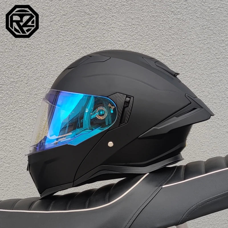 ORZ male and female adult full face motorcycle helmet modular flip helmet dual lens DOT approved racing off-road helmet