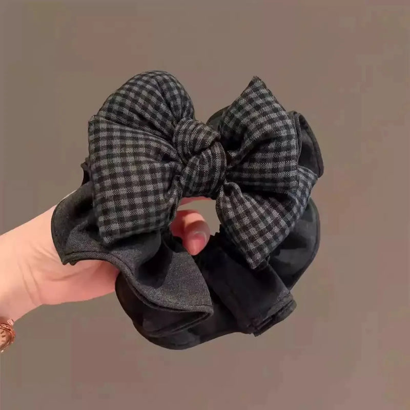2026 New Elegant Scrunchie Hair Rope For Women Luxury Bun Maker Hair Tie Flower Headwear Elastic Ponytail Holder