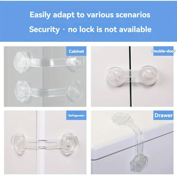 4pcs Drawer Safety Belt Lock,Multi-Purpose Buckle for Cabinet Drawers,Toilet,and Refrigerator Drawer Security Locks,cabinet lock