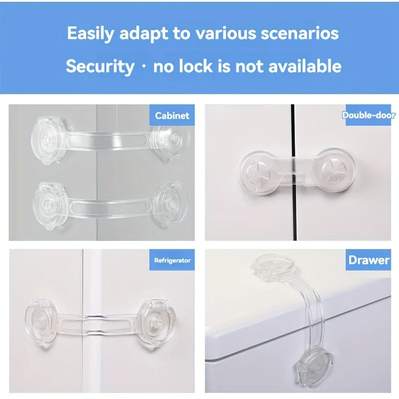 4pcs Drawer Safety Belt Lock,Multi-Purpose Buckle for Cabinet Drawers,Toilet,and Refrigerator Drawer Security Locks,cabinet lock