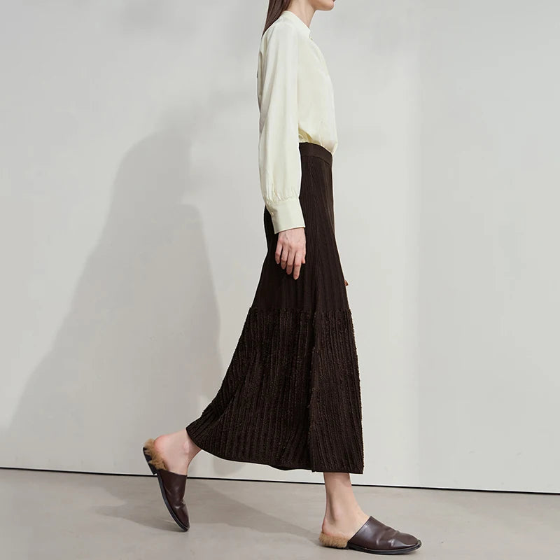 AMII Women's Skirt 2026 Autumn New Minimalist Solid Color Elegant Skirts for Women Loose Long Versatile Clothing Ladies12543030