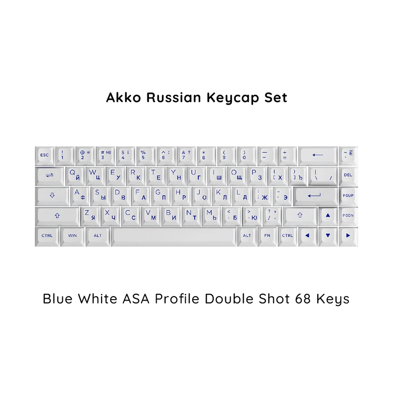 Akko Russian Keycap Set ASA/OEM/Cherry Profile 61 68 84 88 108 Keys Canned PBT Double Shot Mechanical Keyboard Cyrillic Keycaps