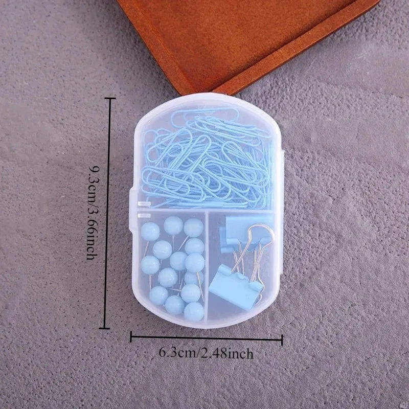 1set 3-in-1 Stationery Set - Cute Paper Clips, Binder Clips & Thumb Tacks Combo for School  Office Accessories, stationery
