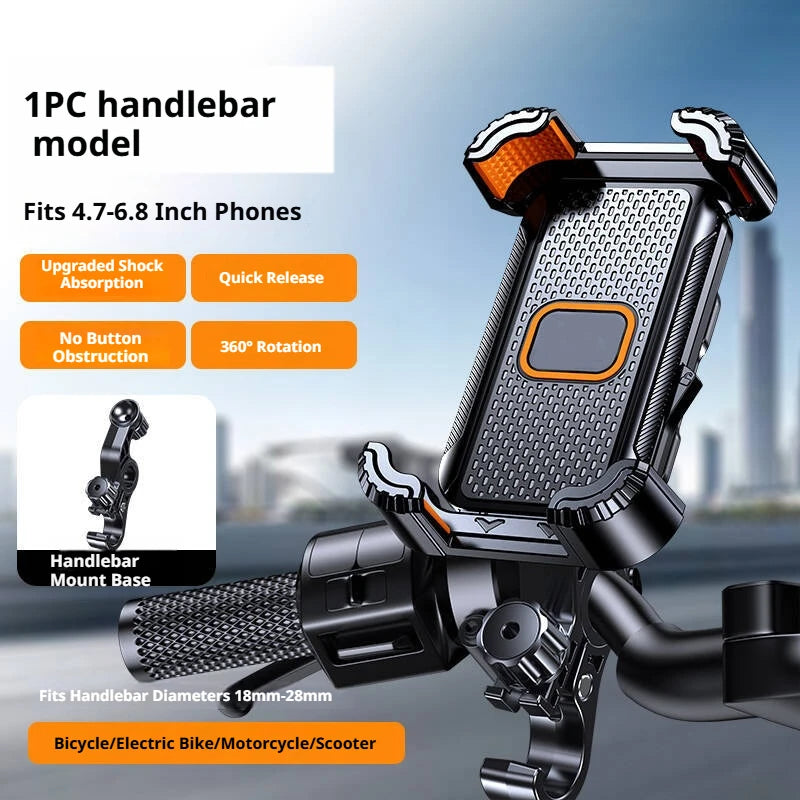 SEAMETAL Universal Bicycle Phone Holder Shockproof Motorcycle Phone Mount for Motorcycle Handlebar Rearview Mirror 4.7-6.8”Phone