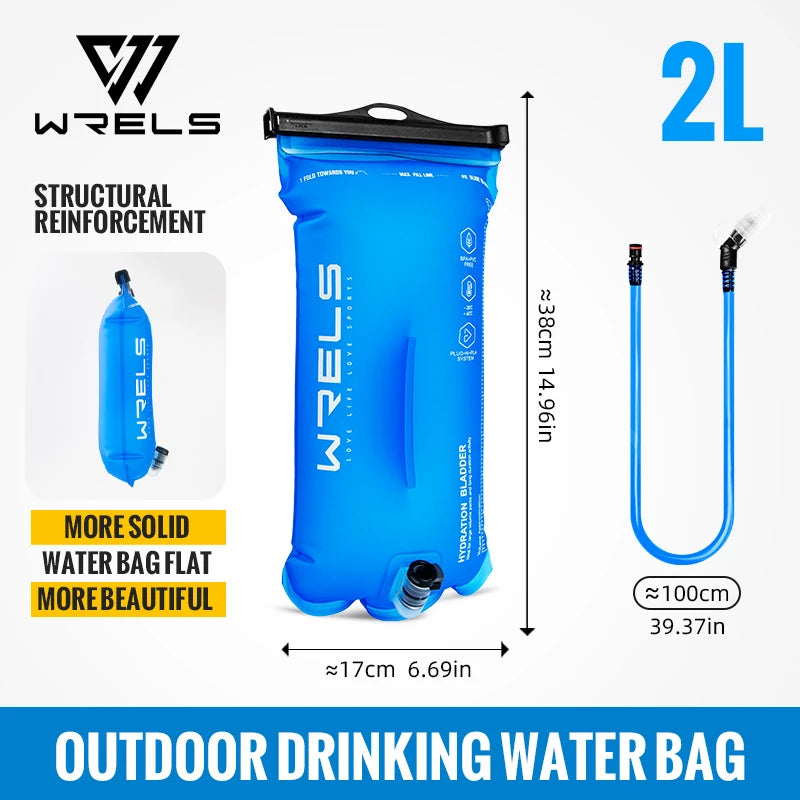 WRELS Sports Water Bladder Hydration Pack Storage Bag BPA Free Portable Food Grade Outdoor Drinking Camping Water Bag
