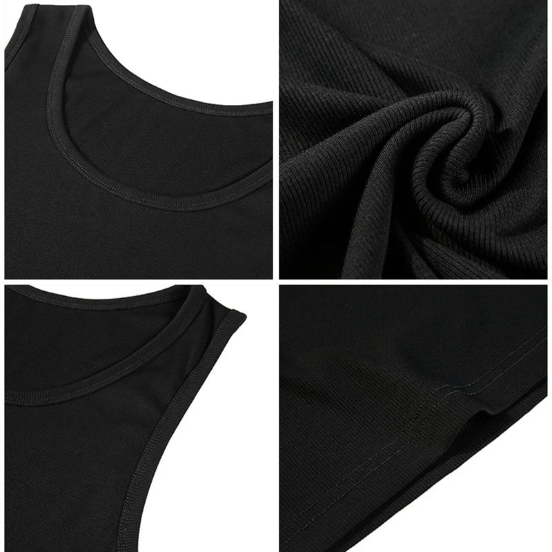 Men's Ribbed Cotton Blend Tank Top – Slim Fit Sleeveless Athletic Vest for Summer Fitness & Casual Wear