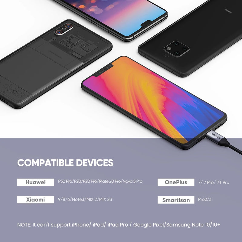 UGREEN USB C to Jack 3.5 Type C Cable Adapter USB Type C 3.5mm AUX Earphone Converter for Huawei P20 Pro Xiaomi Mi 6 8 9 se Note