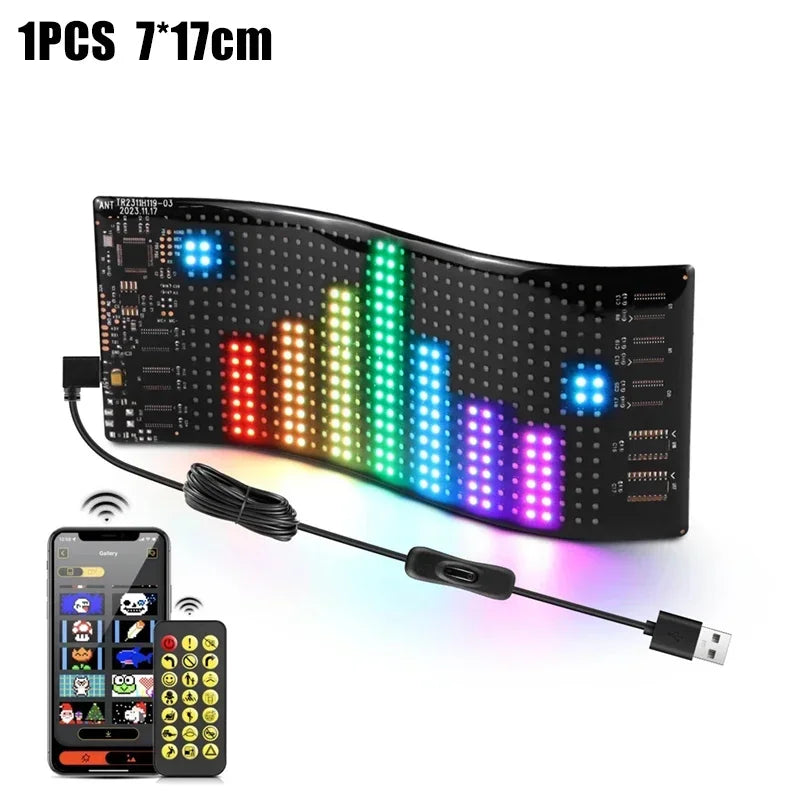 Flexible Screen LED Car Windshield Eyes LED Matrix Pixel Panel Display Plug-in DIY App Text Animation for The Car Windshield