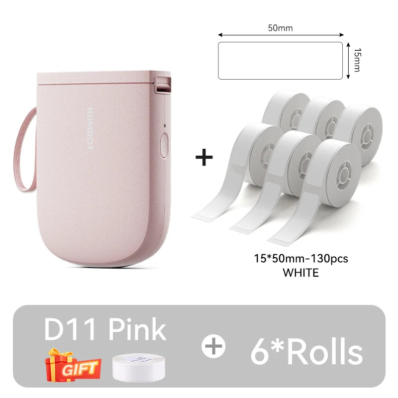 New Version NIIMBOT D11 Portable Thermal Printer Wireless Adhesive Label Maker Inkless Labeling Machine For Mobile Android IOS