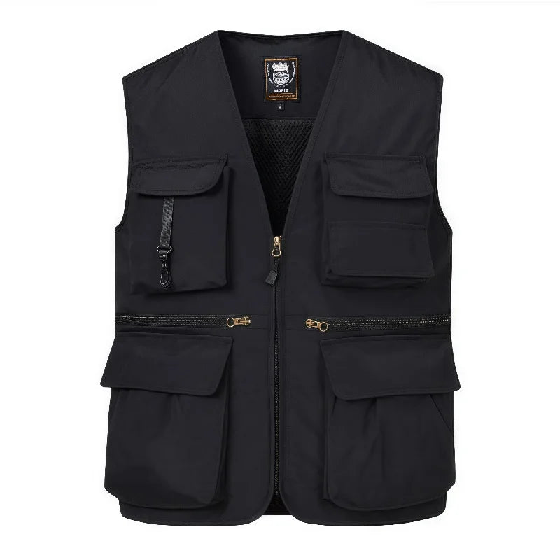 New Outdoor Casual Fashionable Versatile Men's Sleeveless Top Comfortable Fit Multi-pocket Breathable Outdoor Fishing Vest