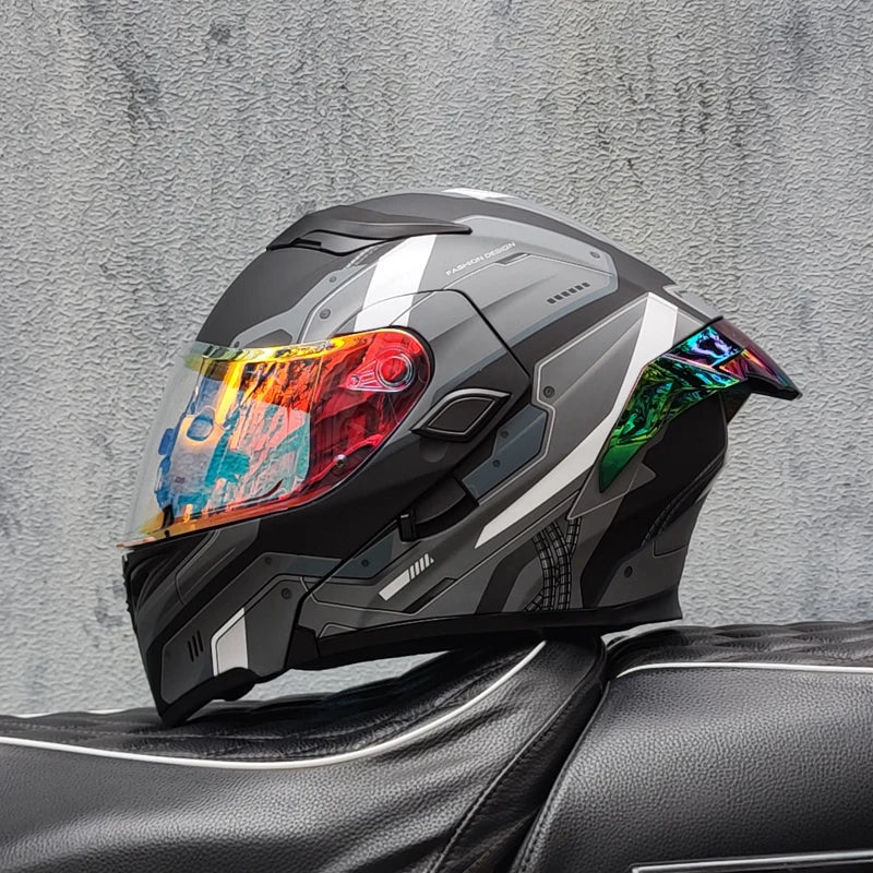 2024 New ORZ-169B Flip Up Motorcycle Helmet Full Face Off Road Casque M-XXL Szie Motocross Cascos Para Moto Dot Approved Unisex