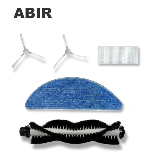 Spare Parts for Robot Vacuum Cleaner ABIR R30 ,Includes Side Brus 2pcs,HEPA Filters 1pc, Mop 1pc, Central Brush 1pc CHINA