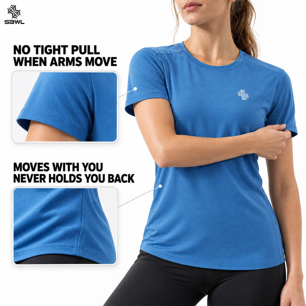 SBWL Female High quality Outdoor hiking Tees running weight loss fitness sports quick drying T-shirt Woman's Ice silk Tops
