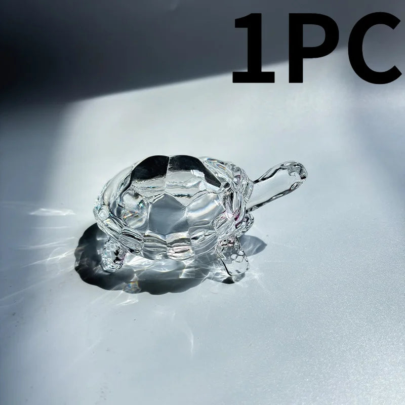1/2PCS Mini Crystal Tortoise Statue - Chinese Lucky Charm Ideal for Home, Bedroom,Office Decor, Festive Holiday Decoration