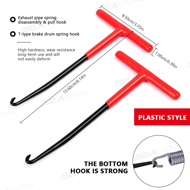 SEAMETAL T Shaped Handle Exhaust Pipe Spring Hook Car Motorcycle Exhaust Spring Puller Installer Hooks Spring Removal Tools