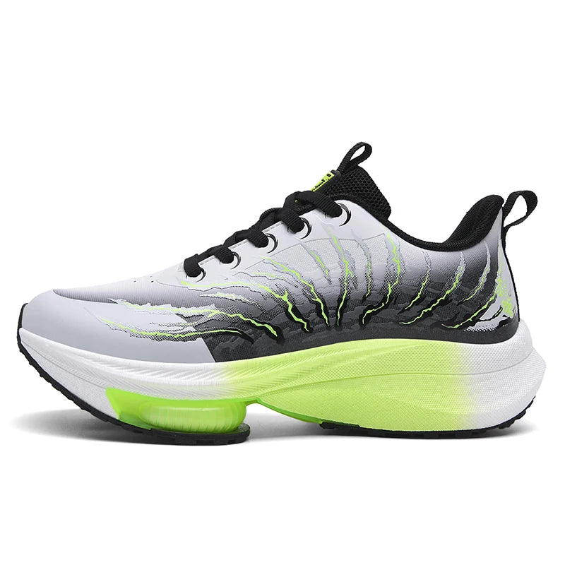 Unisex Sports Shoes Breathable Thick Sole Shock Absorption Professional Running Training Shoes Fashionable Lace Up Sports Shoes