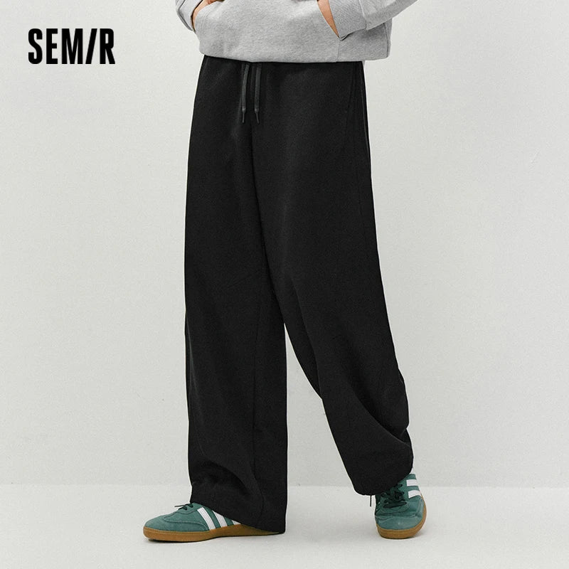 Semir Knitted Pants Men 2026 Spring Loose Curved Blade Commute Basic Versatile Casual Comfortable Daily Wear Trousers