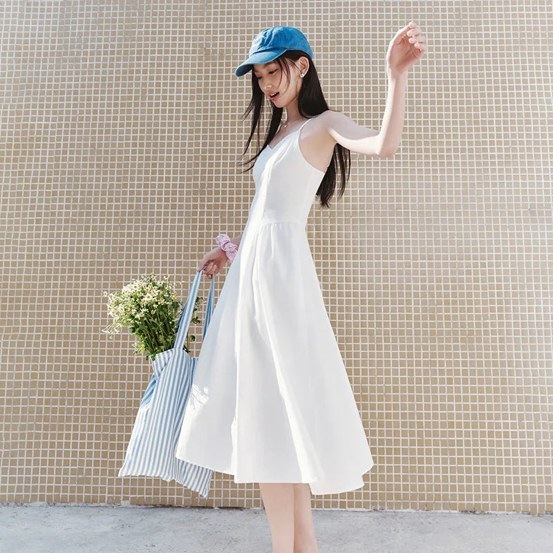 Semir Dress Women Elegant Solid Color Versatile Fashion Gentle 2025 New Summer Minimalist Strappy Dress for Chic Outfits