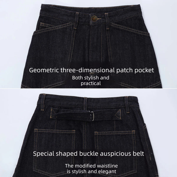ខោខូវប៊យ Amii របស់ស្ត្រី Vintage Straight Leg Jeans Casual Slimming Denim Long Pants 2026 ខោរដូវស្លឹកឈើជ្រុះសម្រាប់ស្ត្រី 12642222