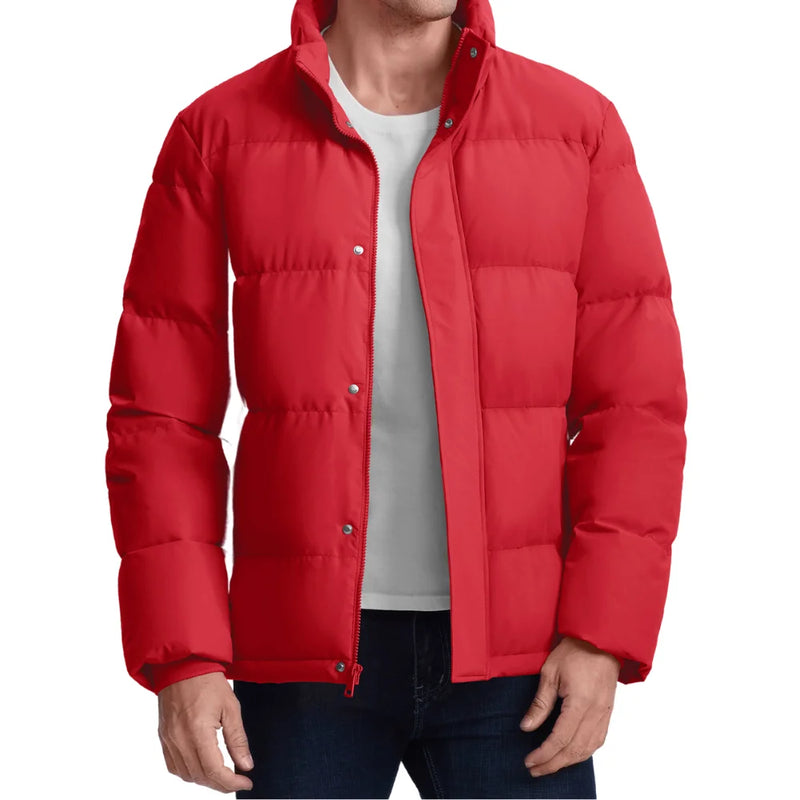 TACVASEN Winter Down Jackets Mens Stand Collar Quilted Jackets Water Resistant Lightweight Puffer Jacket Windbreaker Coats Male