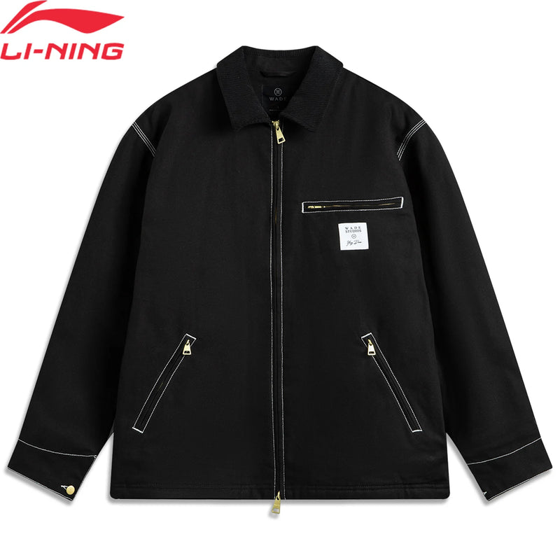 អាវក្រៅបុរស Li-Ning Wade ប្រវែងចង្កេះ មានបន្ទះការពារ រលុង រចនាបែបខ្សែរ៉ូត LiNing អាវក្រៅទាន់សម័យ AJMU281