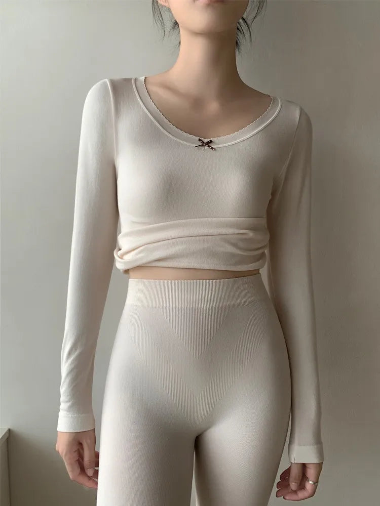 New Soft Pajamas Set Modal Comfort Women's Home Clothes Spring Autumn 2 Piece Set Base Layer Suit Lounge Night Pijamas Mujer