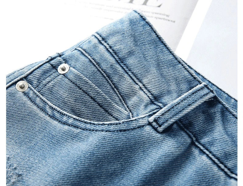 Spring/Summer New Arrivals: Women's Jeans, Blue Stretch Denim Pants, Fashionable Casual Trousers in Asian Sizes.