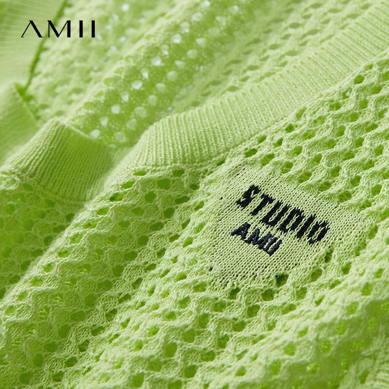 អាវប៉ាក់ AMII Minimalist សម្រាប់ស្ត្រី រដូវស្លឹកឈើជ្រុះឆ្នាំ ២០២៦ កមូលប្រហោងធម្មតា អាវដៃខ្លី ម៉ូដសម្រាប់ស្ត្រី អាវរលុង 12522069