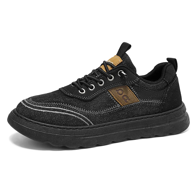 Men's Canvas Casual Tide Shoes Four Seasons Breathable lightweight Soft-Sole anti Slip Comfort Outdoor Walking Sports Board Shoe
