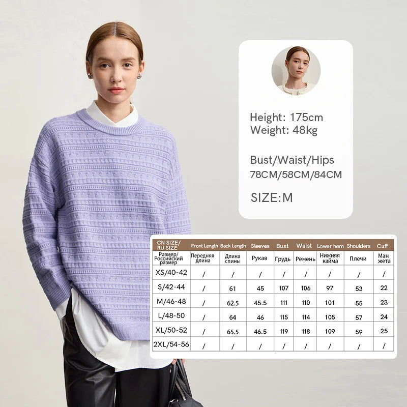 អាវយឺត Amii Pullover ឆ្នាំ ២០២៥ រដូវរងាថ្មីធម្មតារឹងមាំអាចបត់បែនបាន O-neck អាវក្រៅដៃវែងរលុងសម្រាប់ស្ត្រីប៉ាក់ 12544193